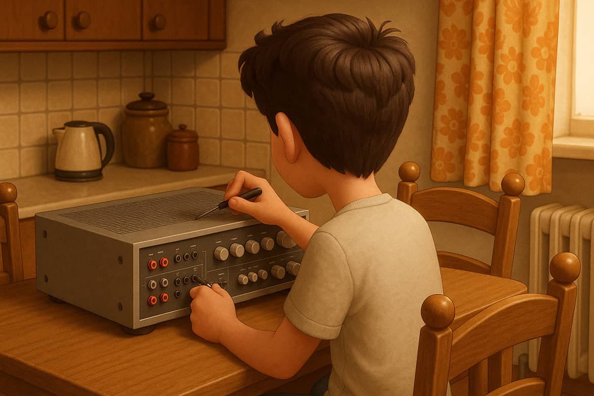 Octave Klaba en train de bricoler et coder ses premiers outils