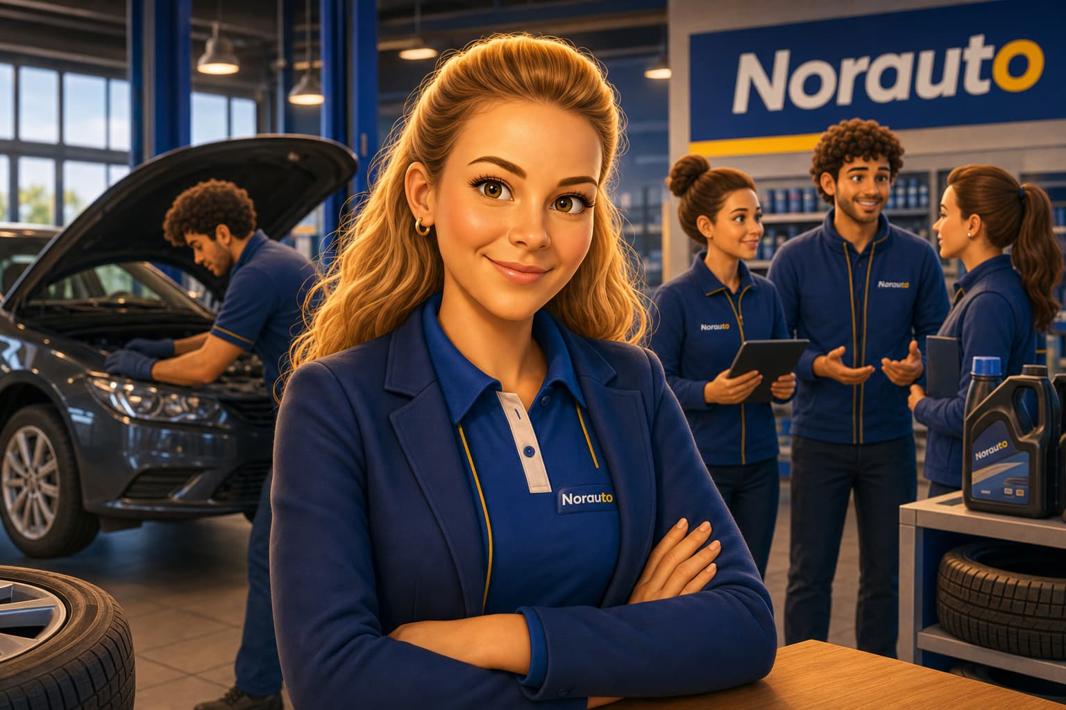 Cassandre dans son environnement de travail chez Norauto
